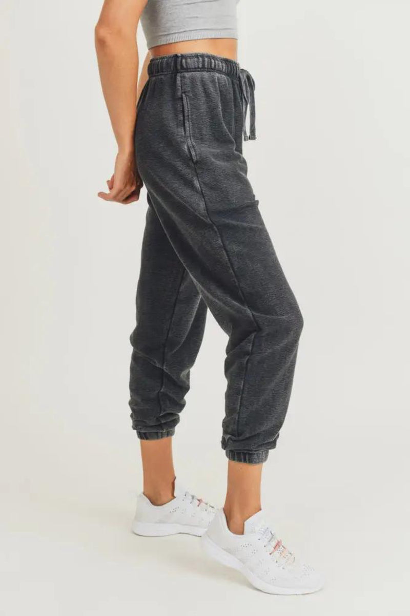 Mineral Washed Loose Jacquard Joggers Darling Designz