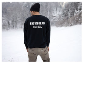 Adult Unisex Ski or Snowboard School Sweatshirt in Black