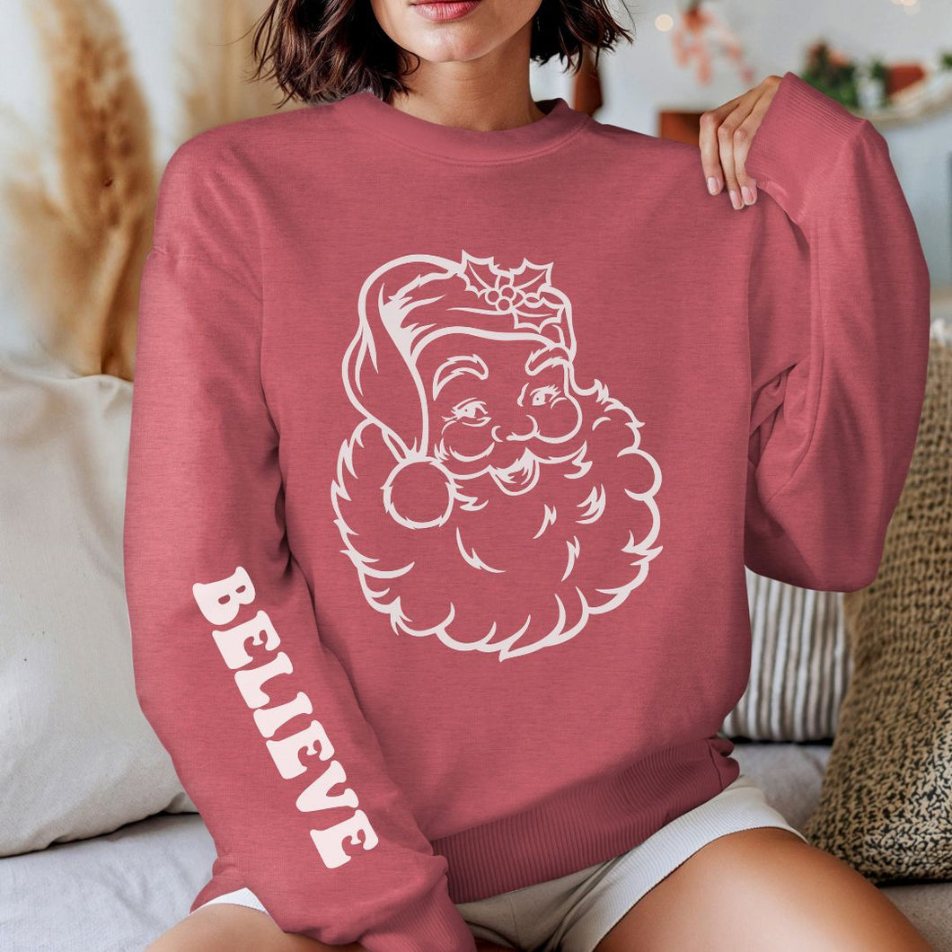 BELIEVE Vintage Santa Crewneck