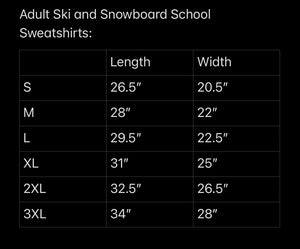Adult Unisex Ski or Snowboard School Sweatshirt in Black