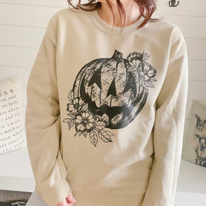 Grunge Pumpkin Crewneck Sweatshirt