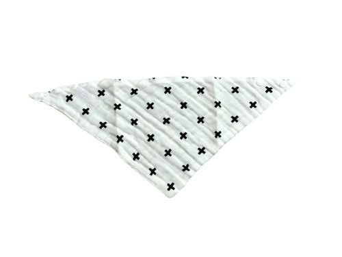 Monochrome bandana bib in criss cross