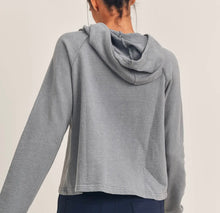 Mineral washed jacquard hoodie