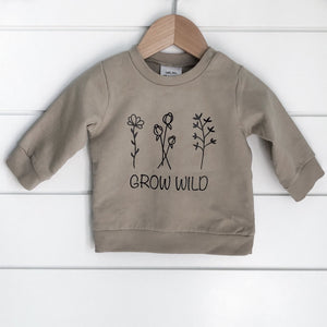 Grow Wild Sweatshirt in mushroom for infants and toddlers