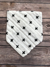 Monochrome bandana bib in criss cross