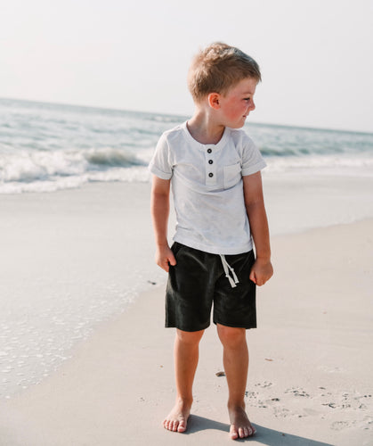 Kids Corduroy Skate Shorts in Olive