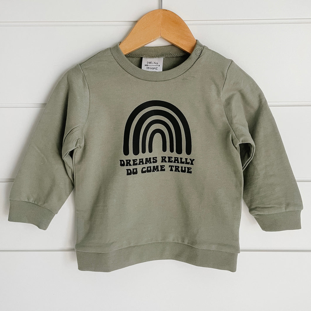 Dreams Come True Sage Sweatshirt for infants and toddlers