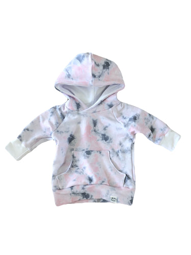 Pink and Grey Tie Dye Hoodie
