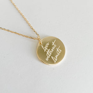 Dream without Fear Love without Limits necklace in GOLD